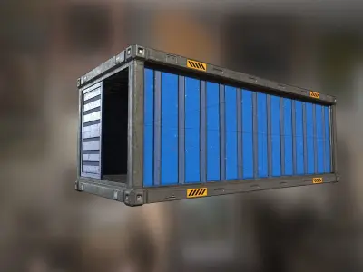 PBR Sci-fi container Low-poly 3D model