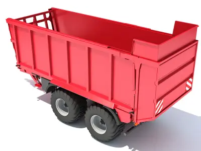 Farm Tractor Trailer 3D model purchase