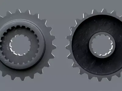 Industrial Spur Gear with Internal Splines Free low-poly 3D model