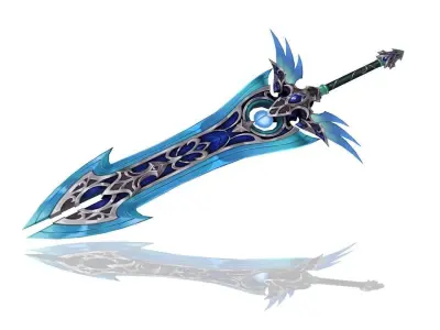 Elven Big Sword Low-poly 3D model