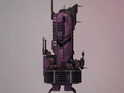 Command Spaceship - CXC Low-poly 3D model