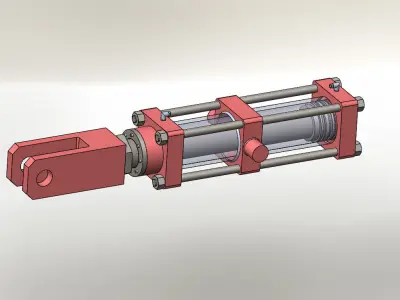 Hydraulic Cylinder 100 Ton Free 3D model