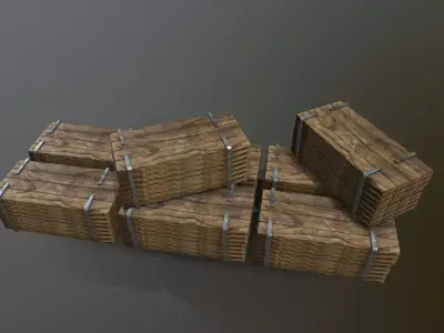 wood work PBR Low-poly 3D model