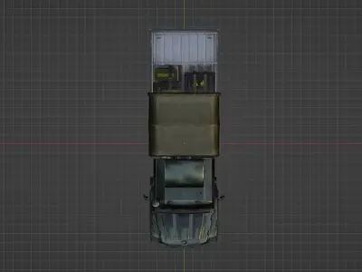 Army Mercedes Truck Low-poly 3D model