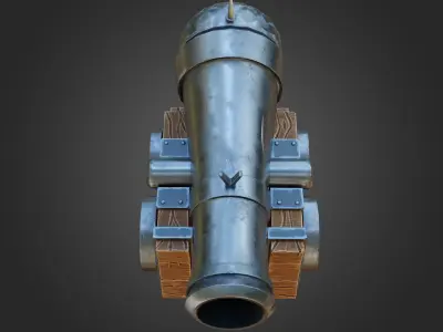Stylized cannon  Game Ready Low-poly 3D model