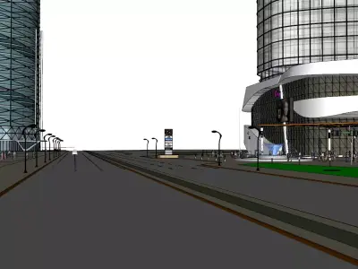 Commercial street building Shopping center Business buildings 3D model