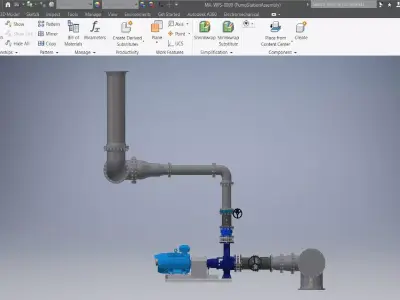 Pump Station Assembly 3D model 3D model