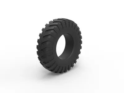 Military truck tire 4 Scale 1 to 10 3D print model