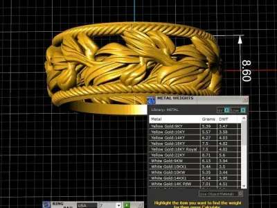 Antique Leaf Ring 3D print model