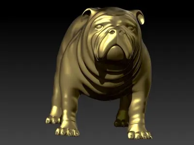 Bull Dog Pendant Charm Necklace 3D print model