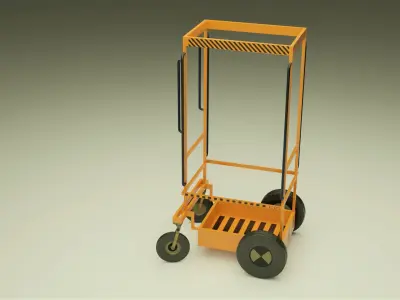 Industrial Mini Cart Low-poly 3D model