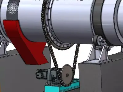 NUT POLISHING DRUM FOR PALM OIL MILL 3D model