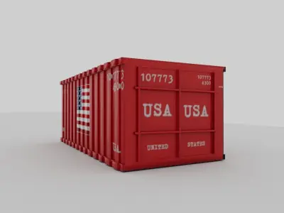 American container Low-poly 3D model