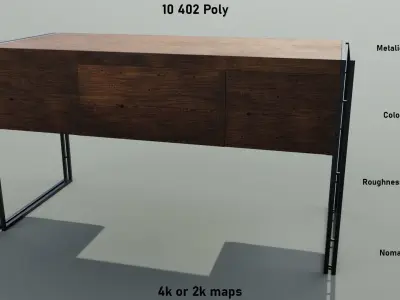 Desk Manchester Low-poly 3D model