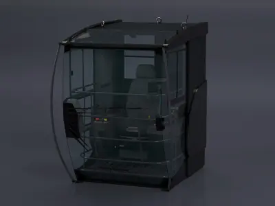 Tower Crane Cabin Black 3D model