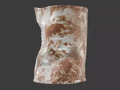Crushed rusty can 3D model