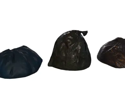 Trash Bag Pack - Game props Low-poly 3D model