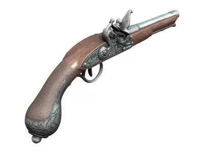 Steampunk Gun Low-poly 3D model