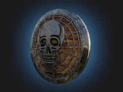 Stylized death shield PBR low-poly game ready Low-poly 3D model