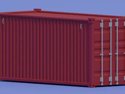Cartoon Cargo Container Low-poly 3D model