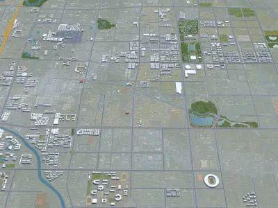 Anyang Henan China 40km Free low-poly 3D model