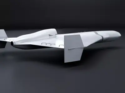 White Geran-3 Jet-Powered Kamikaze Drone Low-poly 3D model