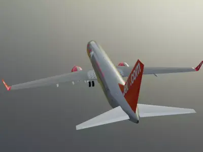 Jet2 Boeing 737-800 low poly 3D Model with cockpit   Low-poly 3D model
