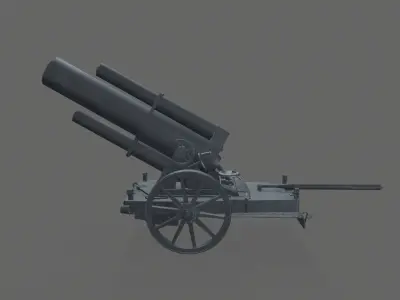 Schwerer Minenwerfer 25 cm Low-poly 3D model