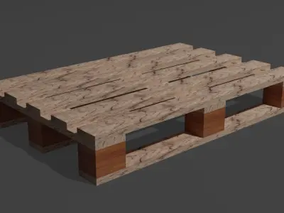 pailet low poly wooden table 3D model