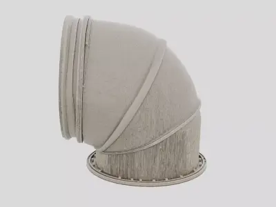 Industrial Factory Ventilation Duct Elbow for 3D print 3D model