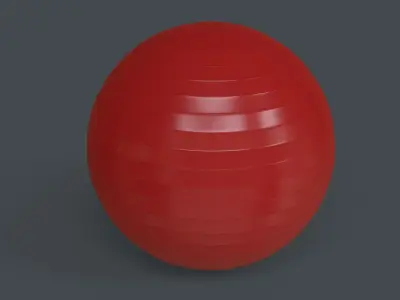 PBR Yoga Ball - Red Low-poly 3D model