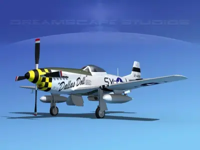 P-51D Mustang Dallas Doll 3D model