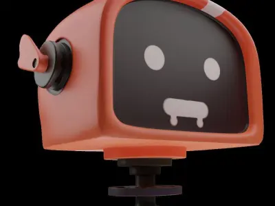 Robot Cartoon IA Low-poly 3D model