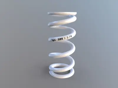 FOX SLS Coil Spring in white Low-poly 3D model