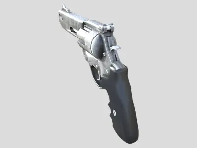 Revolver-gun model 3d game ready model Low-poly 3D model Low-poly 3D model