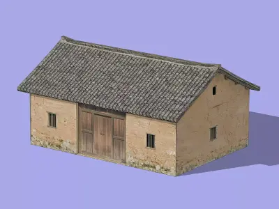 Traditional rural Chinese residence Low-poly 3D model