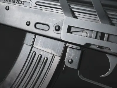 AKM Assault Rifle Low-poly 3D model purchase