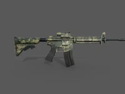 M4A1 Camo Free low-poly 3D model
