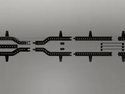 3D printable truck chassis frame 8x8 3D print model