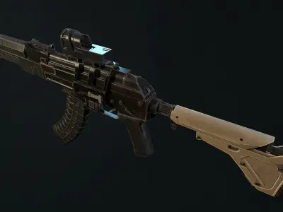 AK-47 ak - rifle Low-poly 3D model order