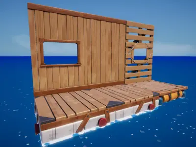 Raft Builder Kit Survival Free low-poly 3D model