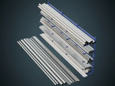Pipe Rack 1 Basic Low-poly 3D model