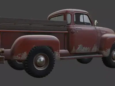 Rusty Pickup Truck 3D Model 3D model