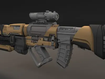 Modern Rifle Low-poly 3D model
