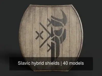 Slavic hybrid shields 40 pieces 3D Model Pack