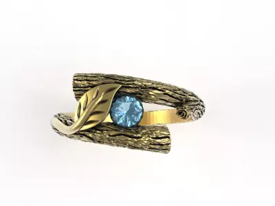 Leaf Branch Bypass Ring 3D print model