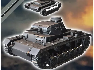 Panzer III Ausf E - miniatures tabletop scenery 3D print model