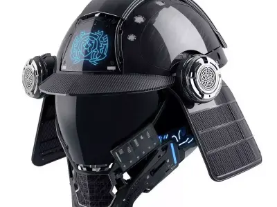 Cyber Samurai And Ancient Kabuto Helmets 3D Models Pack