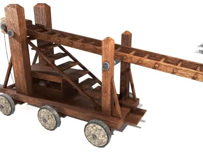 Medieval Siege Ladder - High Detail 3D Model Low-poly 3D model