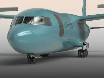 Airplane with propellers 3D model